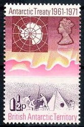 1 1/2 P. Antarktis-Vertrag 1971, tadellos postfrisch, Luxus. M€ 8,--