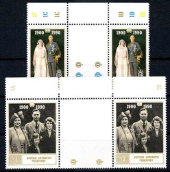 Königinmutter Elisabeth 1990, in Paaren mit Zwischenstegen und ...