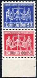 senkr. Hannover Messe-ZD 1948, mit Unterrand, tadellos postfrisch, ...