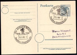 12 Pf. Arbeiter-Ganzsache 1948 mit SST 'Bergen-Rügen ...