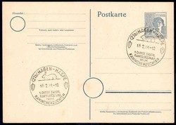 12 Pf. Arbeiter-Ganzsache 1948, mit gutem SST 'Hagen-Haspe 15.2.48 ...