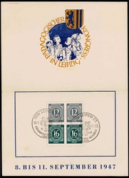 2. Pädagogischer Kongress Leipzig 1947, mehrfarbiges Gedenkblatt zu ...