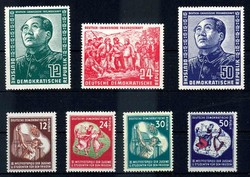 Mao-Satz und Weltfestspiele 1951, jew. sauber ungebraucht, Pracht. ...