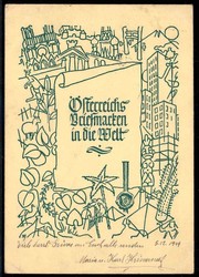 Tag der Briefmarke 1949, auf offizieller Festpostkarte mit ESST, echt ...