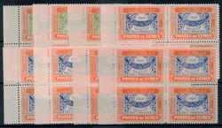 Portomarken-Satz 1942, hübsch in Viererblöcken mit einheitl. linkem ...