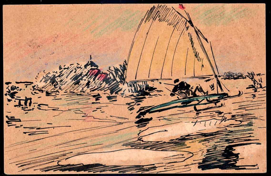 Bremen: 1913, handgemalte Karte von Wilhelm Focke (1878 - 1974), ...