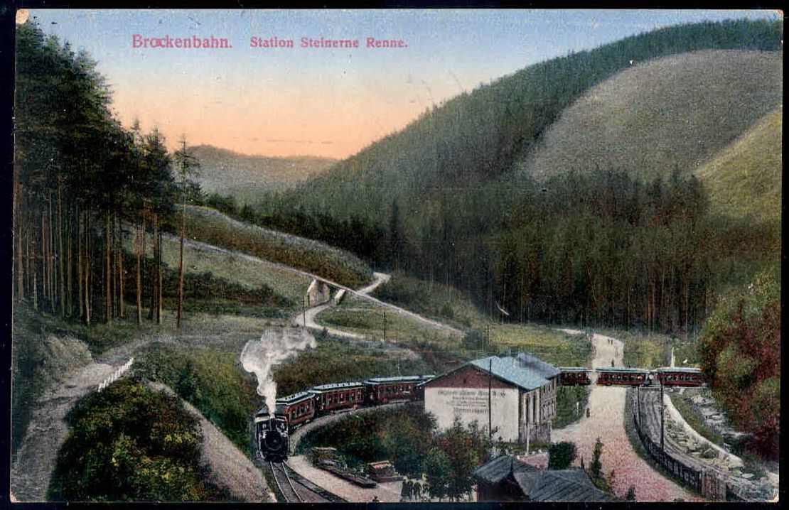 Brockenbahn: Farb-AK gelaufen Wernigerode/Hasserode 23.8.15, mit ...