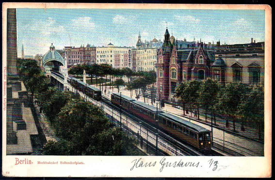 Berlin: 1903, Farbkarte vom Hochbahnhof Nollendorfplatz, mit ...