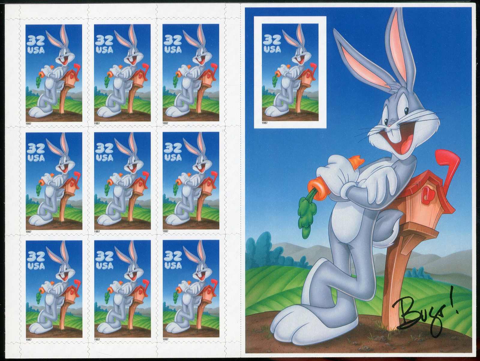 Bugs Bunny-Folienblatt 1997, tadellos postfrisch, Luxus. M€ 120,--