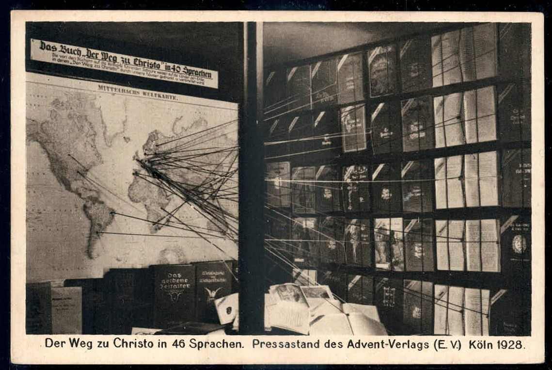 Der Weg zu Christo in 46 Sprachen: Werbekarte des Advent-Verlages aus ...