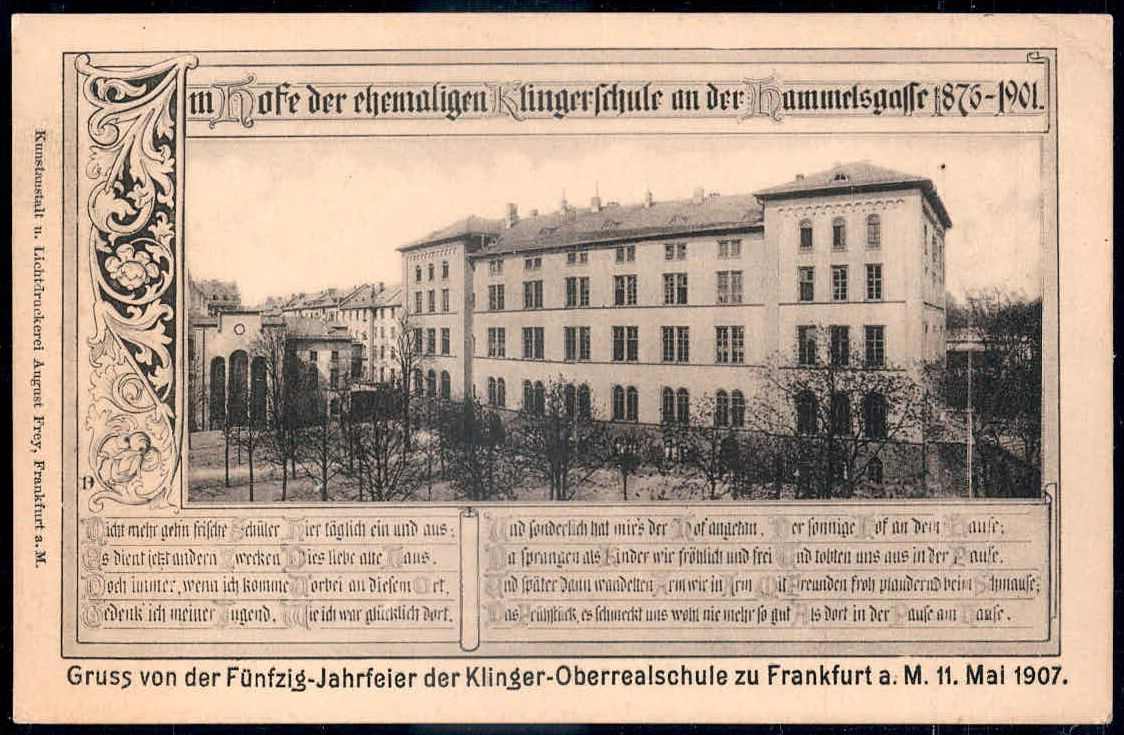 Frankfurt a. M.: Festpostkarte 'Gruß von der Fünfzig-Jahrfeier der ...