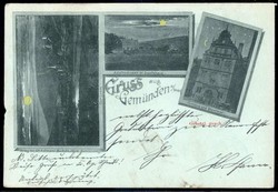 Gemünden: 1912, seltene Mondscheinkarte gelaufen 1912, links kl. ...