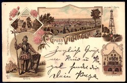 Villingen: 1898, seltene Farblitho-Karte 'Gruß aus Villingen', mit ...