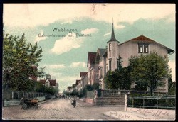 Waiblingen: 1906, Farbkarte mit der Bahnhofstr. und der Kaiserl. ...