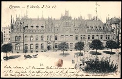 Lübeck: 1903, Fotokarte mit Aufnahme des Gebäudes der Kaiserl. ...