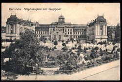 Karlsruhe: 1910, s/w.-Fotokarte vom Stephansplatz mit dem königl. ...