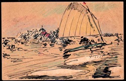 Bremen: 1913, handgemalte Karte von Wilhelm Focke (1878 - 1974), ...