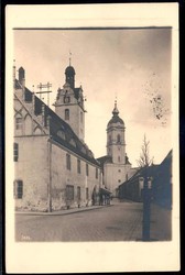Brandenburg (Havel): 1922, Ansicht einer Straße mit Kirchen, sauber ...