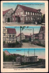 Körle/Kassel: ca. 1905, Farb-Ak aus dem kl. Ort mit Abbildung des ...