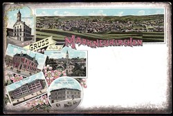 Markneukirchen: ca. 1898, frühe Farblitho-Karte aus dem kl. Ort mit ...