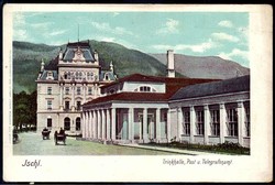 Ischl: um 1900, Farb-AK mit Aufnahme des Post- und Telegraphenamtes ...
