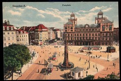 Dresden-Altstadt: gute Farb-AK mit Aufnahme des Postplatzes (im II. ...