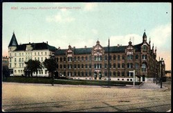 Kiel: Farb-AK mit seltener Aufnahme des Kaiserl. Postamtes, mit ...