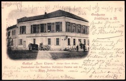 Sindlingen am Main: 1901, Fotokarte vom Gasthof 'Zum Löwen', ...