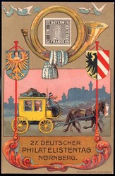 27. deutscher Philatelistentag Nürnberg 1921, 40 Pf. Privatganzsache ...