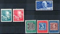 Bundestag, 100 Jahre Briefmarken und Weltpostverein 1949, jew. sauber ...