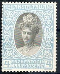 Reklamemarke zur Heilanstalt Alland mit Motiv der Erzherzögin Maria ...