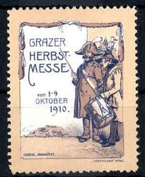 Reklamemarke zur Grazer Herbstmesse vom 1. - 9. Oktober 1910, ...