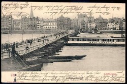 Köln: s/w.-AK 'Schiffbrücke', gelaufen 1903. Erhaltung II.