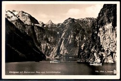 Königssee/Berchtesgadener Land: s/w.-Fotokarte 'Königssee mit ...