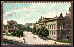 Leipzig: Farb-AK 'Reichsgericht mit Concerthaus', gelaufen 1909. ...