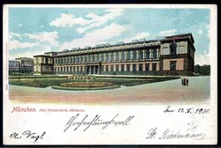 München: Farb-Lithokarte 'Alte Pinakothek - Südseite', gelaufen ...