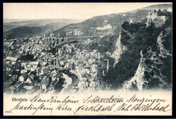 Oberstein: s/w.-Fotokarte mit Ansicht des unteren Stadtteils, ...