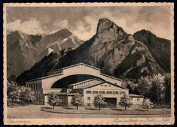 Oberammergau: s/w.-AK 'Passionstheater mit Kofel und Noth', gelaufen ...