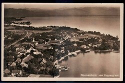 Nonnenhorn: s/w.-AK mit Ansicht vom Flugzeug aus, gelaufen 1928 nach ...