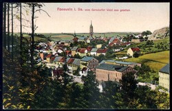 Rosswein in Sachsen: Farb-AK mit Ansicht vom Gersdorfer Wald aus ...