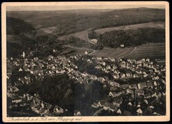 Reichenbach a. d. Fils: s/w.-Fotokarte mit Ansicht vom Flugzeug aus, ...