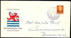 Hilfe für die Opfer der Überschwemmung 1953, auf gelaufenem ...