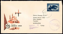 Flugpostmarke für Sonderflüge 1953, auf Erstflugbeleg ...