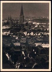 Frankfurt a. M.: s/w.-Fotokarte 'Von Turm zu Turm' mit ...