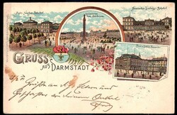 Dresden: 'Gruß aus'-Farb-Lithokarte mit Ansichten vom ...