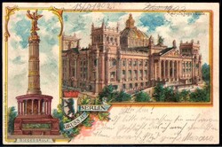 Farb-Lithokarte 'Gruß aus Berlin' mit Ansichten der des ...