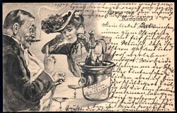 S/w.-AK 'Gruß von Kempinski Berlin', gelaufen 1902 nach Freienwalde, ...