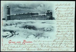 AK 'Gruss vom Brocken' mit Ansicht des Gipfels, gelaufen 1898 per ...