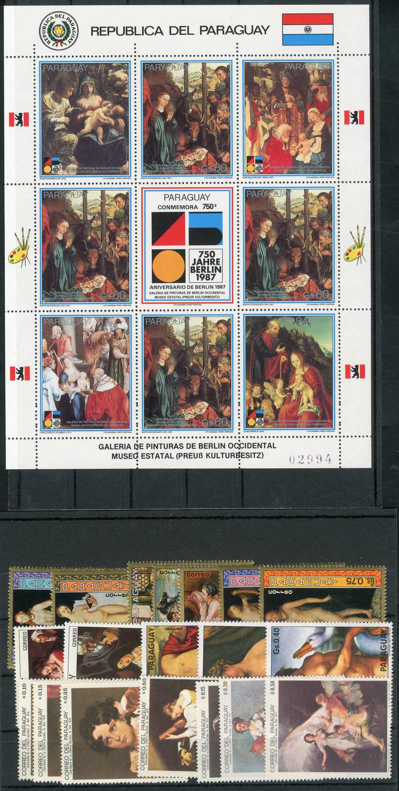 Postfrische Gemälde-Partie von 28 vers., postfrischen ...