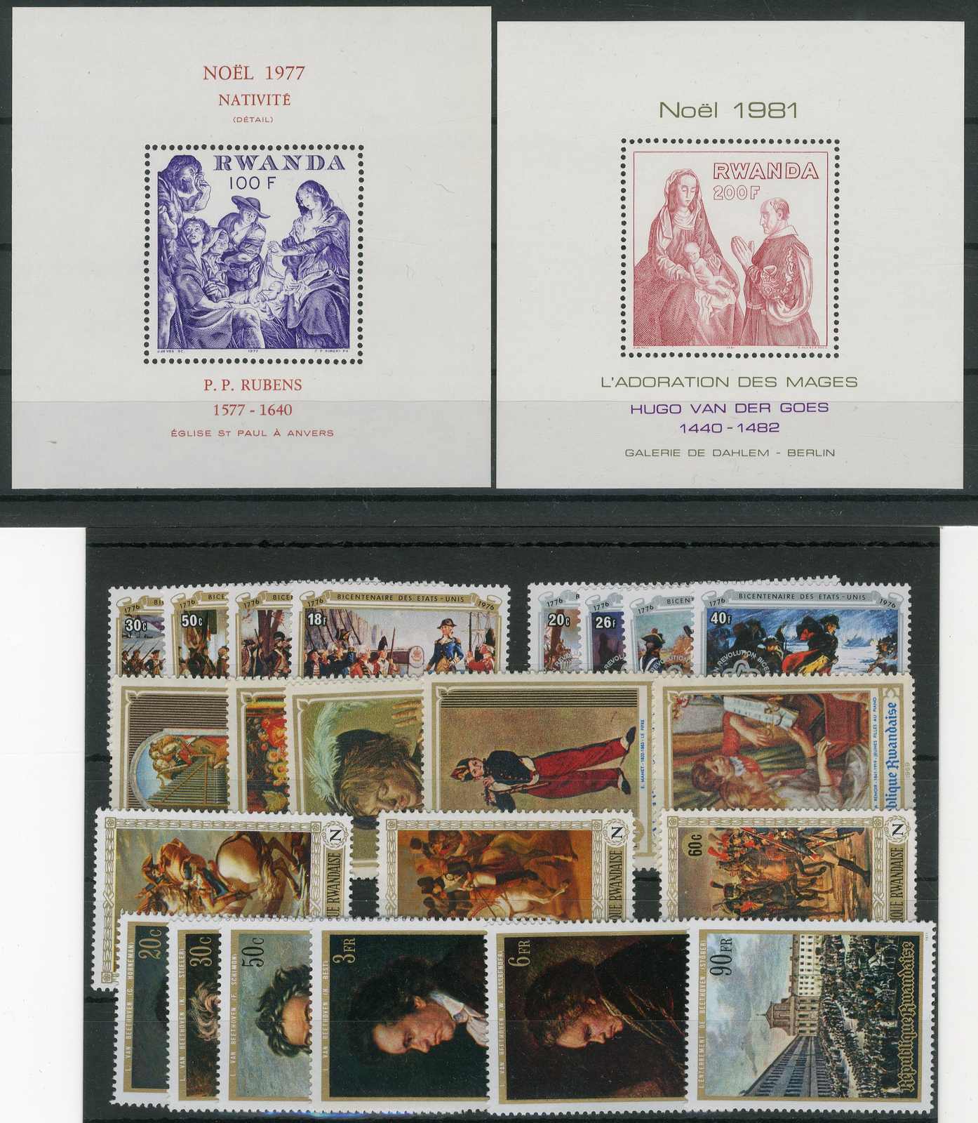 Lot vers. postfrischer Gemälde-Ausgaben aus den Jahren 1969 bis 1981 ...